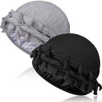1/2 Pack Satin Lined Turban Durag for Men & Women - Pre-Tied Skull Cap with Tassels, Vintage Twist Beanie & Sleeping Bonnet H...