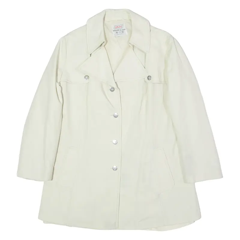 ST MICHAEL Womens Trench Coat Cream 90s UK 16