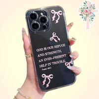 Bible Verse Pattern Phone Case, Clear Soft TPU Shockproof Cover Phone Accessories for iPhone 16 Pro Max case 11 12 13 14 15