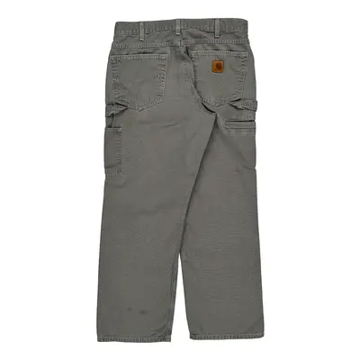 Carhartt Carpenter Trousers - 32W 28L Grey Cotton