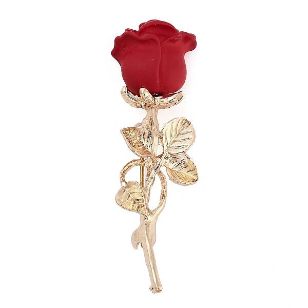 Valentine's Day Rose Flower Zinc Alloy Enamel Brooches
