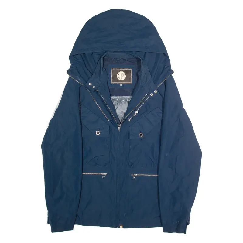 PRETTY GREEN Womens Rain Jacket Blue Hooded 2XL