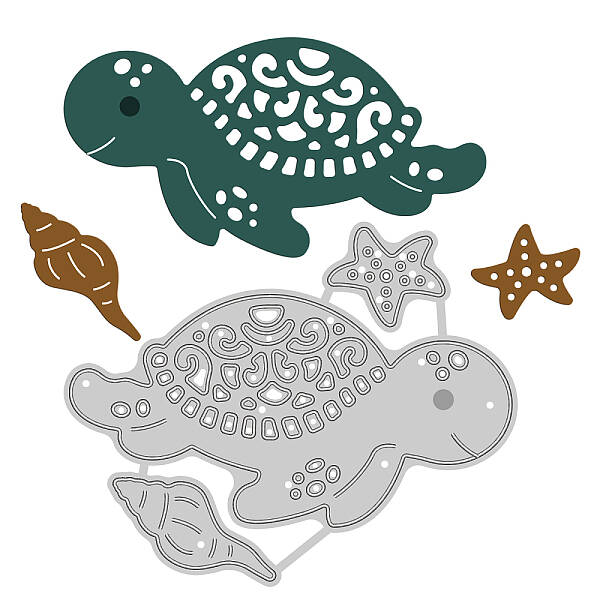 GLOBLELAND Sea Turtle Metal Cutting Dies Starfish Conch Carbon Steel Die Cuts Stencil Template Moulds for Scrapbook Embossing...