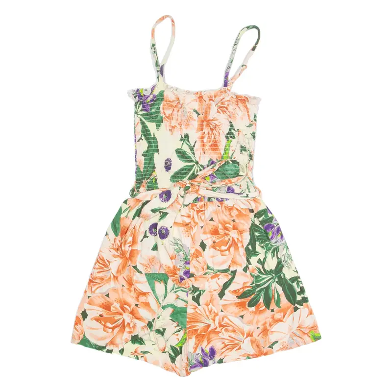 H&M Belted Womens Playsuit Pink Floral Wide-Leg S