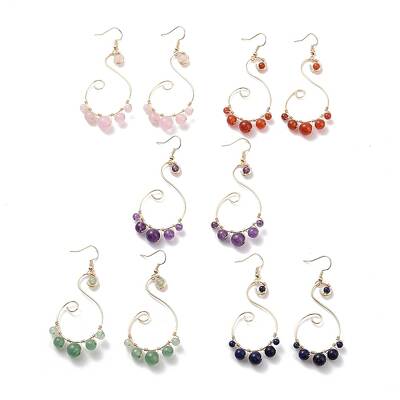 Natural Mixed Stone Dangle Earrings