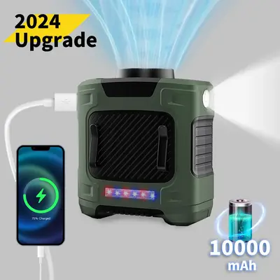 Summer Gifts 2024 Rechargeable Portable Fan, Waist Cooling Fan, 3-speed Adjustable Hanging Neck & Waist Design Fan with Powe...