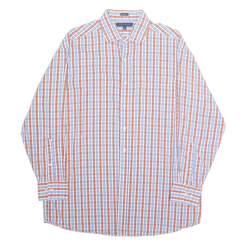 TOMMY HILFIGER Regular Fit Mens Shirt Blue Check Long Sleeve L