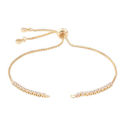 Adjustable Brass Micro Pave Cubic Zirconia Chain Bracelet Making