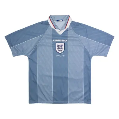 UMBRO 1996 England Away Mens Football Shirt Jersey Grey 90s Collared L