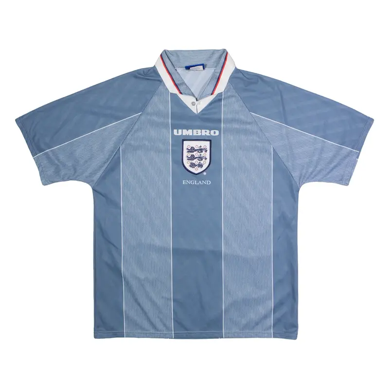 UMBRO 1996 England Away Mens Football Shirt Jersey Grey 90s Collared L