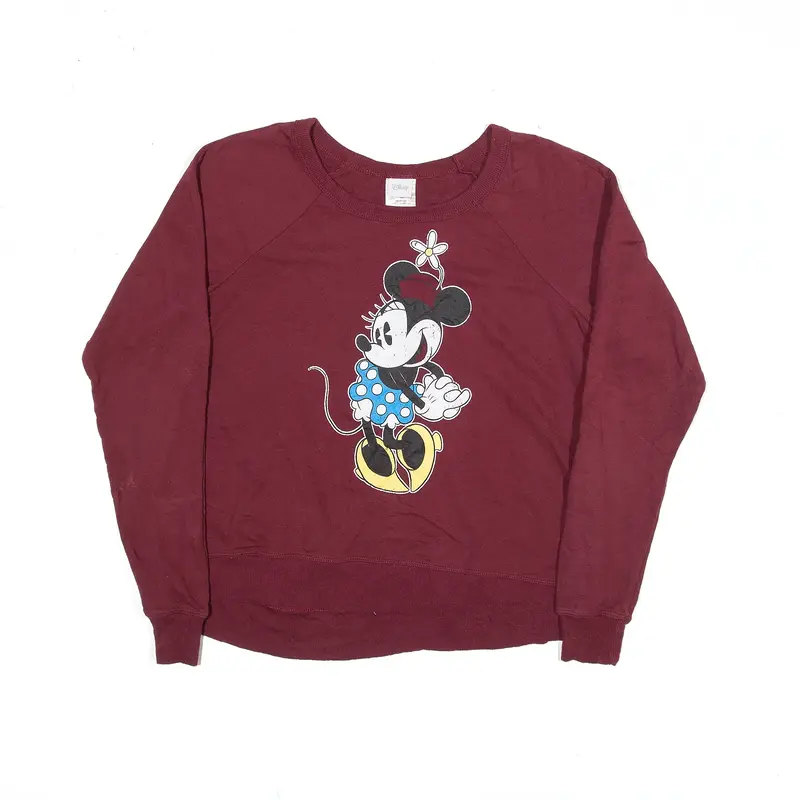 DISNEY Minnie Mouse Sweatshirt Red Womens XS