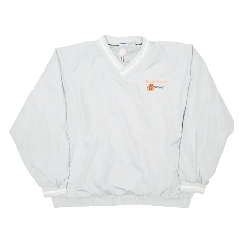 REEBOK Training Columbus East Basketball Mens Sweatshirt Grey V-Neck USA 2XL