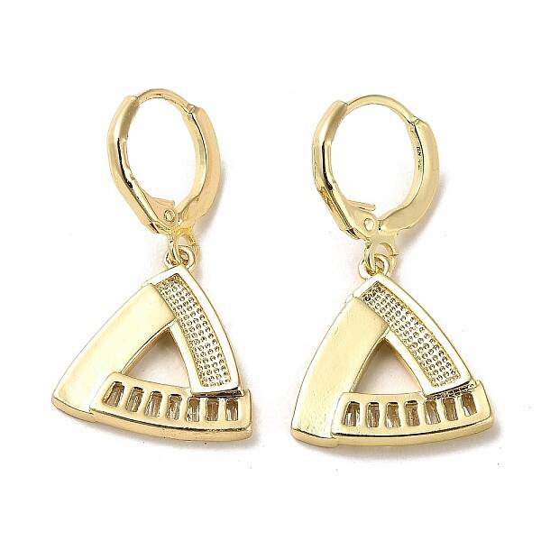 Brass Micro Pave Cubic Zirconia Dangle Leverback Earrings