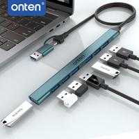 ONTEN USB-C & USB-A Hub, Multi-purpose USB 2.0 Hub with OTG Function, Portable Data & Charging Hub for Home Office