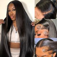 Pizazz Hair 220% Density Straight Lace Front Wigs Human Hair for Women Pre Plucked 13x6 HD Transparent Lace Frontal Wigs with...