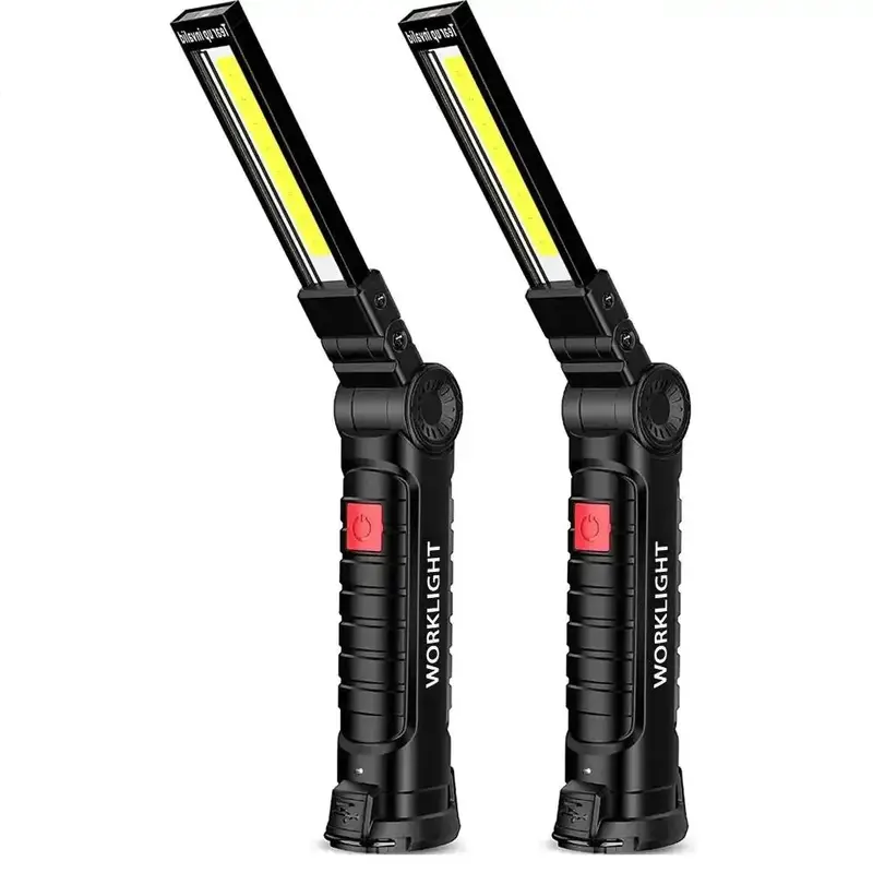 Rechargeable Foldable Flashlight for Men Father's Day Gift, Summer COB+LED Magnetic Torch Inspection Lamp, Work Light, Outdoo...