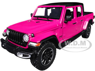 2021 Jeep Gladiator Overland Pickup Truck Purple with Matt Black Top 1/24-1/27 Diecast Model Car by Motormax