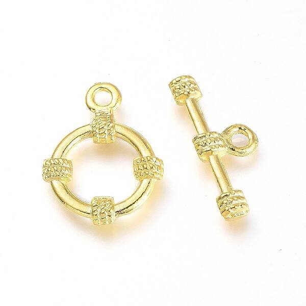 Tibetan Style Alloy Ring Toggle Clasps