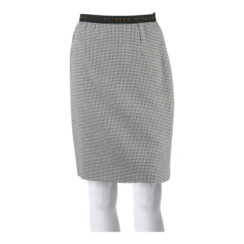 Womens Pencil Skirt White Knee Length Herringbone S