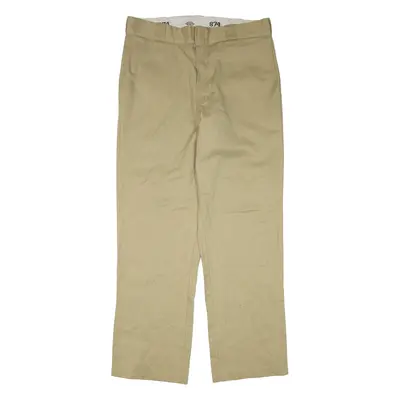 DICKIES Flex Mens Trousers Beige Regular Straight W34 L32