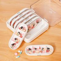 Large Capacity Pill Storage Box, 1 Set 7-day Weekly Pill Organizer,  Pill Box, Dust Proof Pill Storage Box for Home Office Tr...