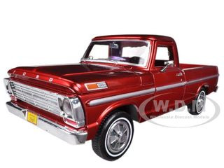 1969 Ford F-100 Pickup Truck Burgundy 1/24 Diecast Model Car by Motormax