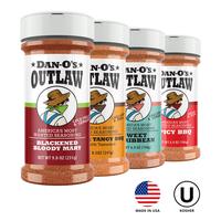 Dan-O's Outlaw Dantastic 4 Bottle Combo - Blackened Bloody Mary, Sweet & Tangy BBQ, Sweet Caribbean, and Spicy BBQ - America'...