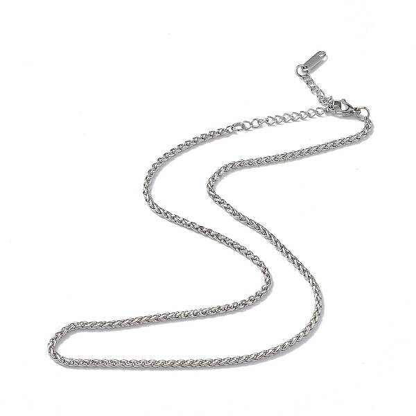 Non-Tarnish 304 Stainless Steel Wheat Chain Necklace for Men Women