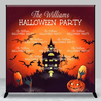 Aperturee Castle Pumpkins Custom Name Halloween Party Backdrop | Halloween Photo Backdrop Diy | Halloween Photography Backdro...