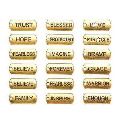 18Pcs 18 Style Tibetan Style Alloy Rectangle Pendants