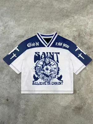 Men's Letter Jesus Print Round Neck Tee, Casual Short Sleeve T-shirt for Summer, Men's Top for Daily Wear