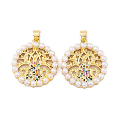 Brass Micro Pave Cubic Zirconia Pendants