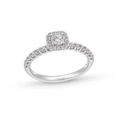 14K White Gold 0.75 to 3.25 CT.T.W. Round Lab Created Diamond Custom Engagement Ring VVS1 Clarity 3EX IGI Certified