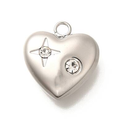304 Stainless Steel Rhinestone Pendants