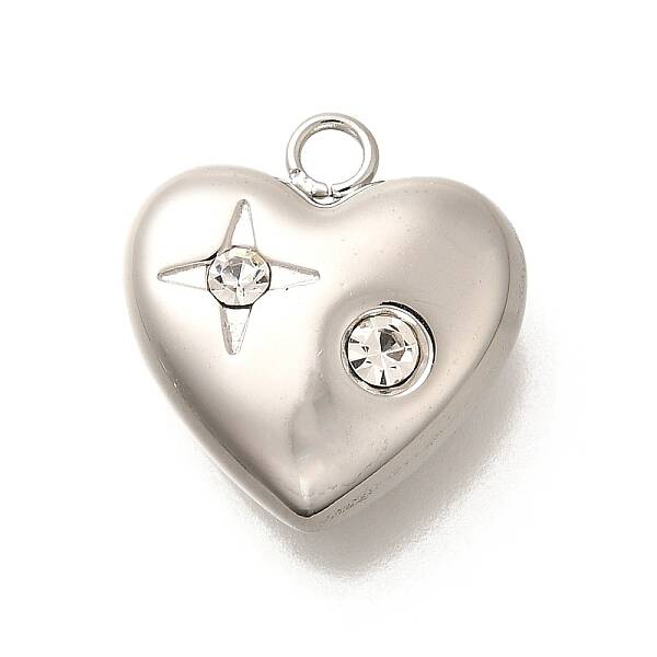 304 Stainless Steel Rhinestone Pendants