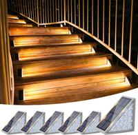 VOLISUN Solar Stair Lights, Waterproof IP67 LED Step Lights, 3000K Warm/Cold Glow for Outdoor Stairs, Deck, Patio & Garden, S...