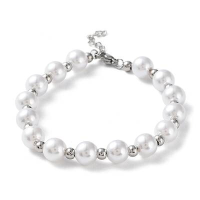 Plastic Pearl Round Beaded Bracelet