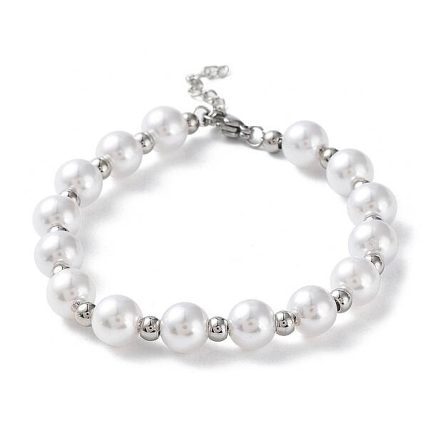 Plastic Pearl Round Beaded Bracelet