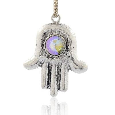 Antique Silver Tone Alloy Acrylic Rhinestone Pendants