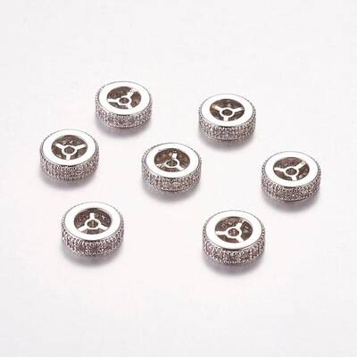 Brass Cubic Zirconia Beads