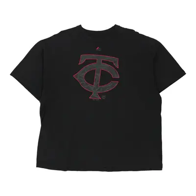 Minnesota Twins Majestic MLB T-Shirt - 2XL Black Cotton