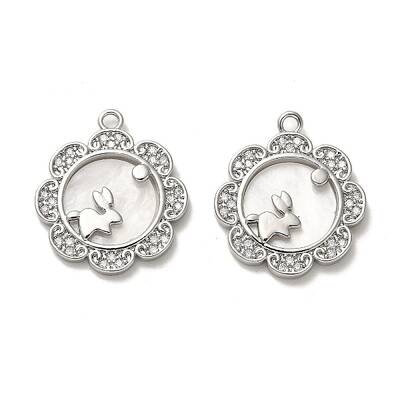 Brass Micro Pave Cubic Zirconia Pendants