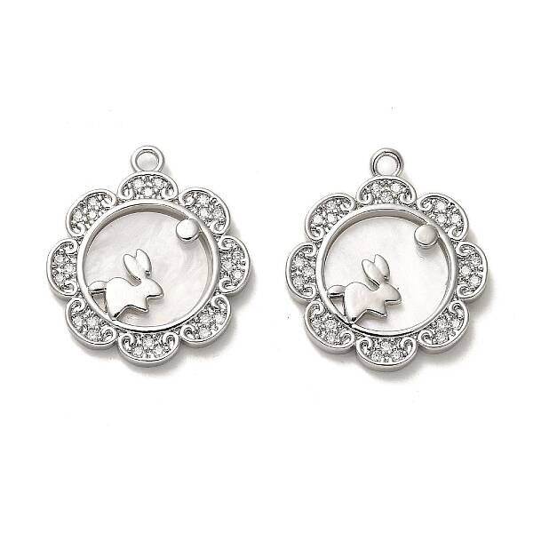 Brass Micro Pave Cubic Zirconia Pendants