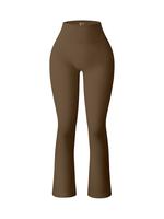OYV Women's Yoga Pants Ribbed Seamless Workout High Waist Bell Bottoms Flare Leggings