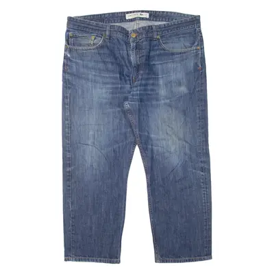 LACOSTE Mens Jeans Blue Regular Straight Denim Stone Wash W38 L25