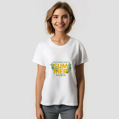 Summer Vacation Family Reunion Green Custom T-Shirt