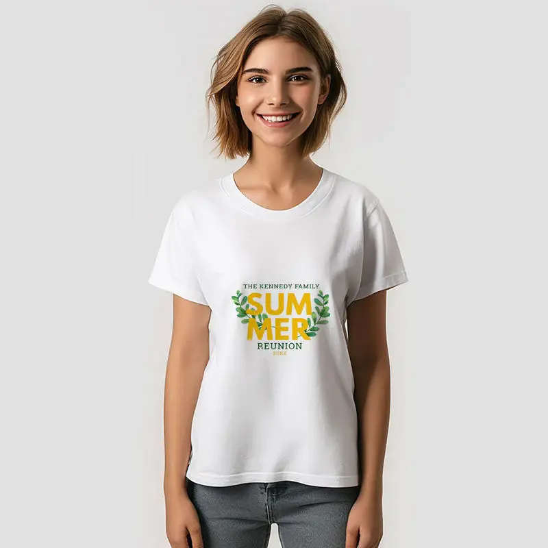 Summer Vacation Family Reunion Green Custom T-Shirt