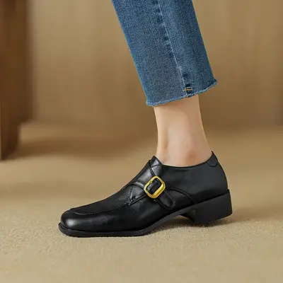 CHIKO Azariah Square Toe Block Heels Oxfords Shoes
