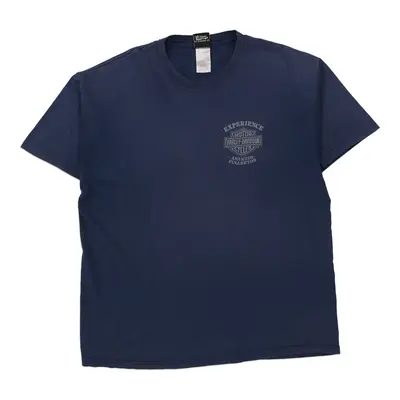 Anaheim Fullerton Harley Davidson Graphic T-Shirt - XL Blue Cotton