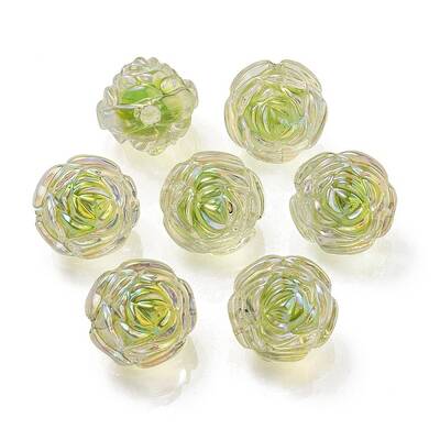 UV Plating Rainbow Iridescent Acrylic Beads